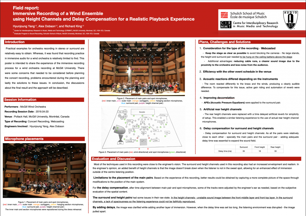 Field Report: Immersive Recording of a Wind Ensemble Using Height Channels and Delay Compensation for a Realistic Playback Experience